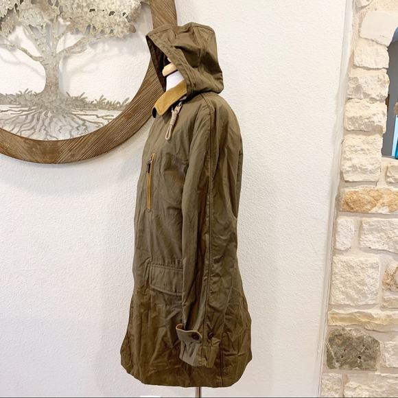 Fossil James Modern Trench Coat Field Jacket Green Tan Small - Picture 4 of 9